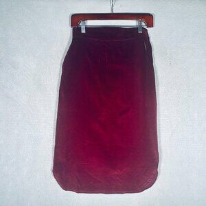 Vintage Strawberry Plant Corduroy Skirt Womens S Burgundy Dark Romantic Cottage